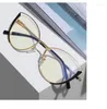 Солнцезащитные очки кошачьи глаза женские анти-голубые световые ретро-металлические девушки Оптическое антирадиация