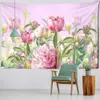 Wandteppiche, rosa Blumen-Tapisserie, Wandbehang, kleine frische Tischset, Schlafzimmer, dekoratives Hintergrundtuch