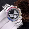 Mens Diamond Watch guma opaska ze stali nierdzewnej designerski zegarek automatyczny mechaniczny zegarek mody Sapphire Glass Glass Watchbang