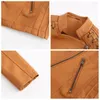 Women's Leather Autumn Jacket Slim Turn-down Collar Short PU Coat Women Zipper Motorcycle Jackets Outwear