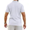 القمصان t من الرجال 2023 ربيع/الصيف قميص بولو قميص الأمازون T-stripe Top Button صدر طية صلب فضفاضة