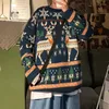 Męskie swetry vintage świąteczny sweter mężczyźni mężczyźni kobiety pullover jesienne pull homme hiver homens duże akademia estetyczne anime