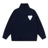 2023 Projektanci mody Wysoki kołnierz AMIS Paris Sweater Man Woman Turtleeck Swatery luksusowe marki kardigan dzianin o szyi litera damska