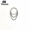 Gioielli piercing per labbra Labret 1pc ASTM 36 Orecchini anelli naso Clicker Sept Take Chain