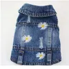 Old Jean Small Dog Close Puppy Dog Jacket Vest Cowboy Pet Coat Hole Daisy 자수 의류 Small57b