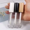 Tubos de brilho labial com varinha vazia, 8ml garrafas de brilho labial recarregáveis mini recipientes transparentes com rolhas de borracha Taavq