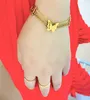 Charm Bracelets Fashion Jewelry 18K Gold Plated Wristband Stainless Steel Multi Chains With Butterflies