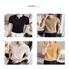 Men's Polos High Quality Fabric Elasticity Breathable Ice Silk V-neck T-shirt Business Fashion Slim Fit 2023 Model Polo Shirts