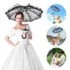 Umbrellas 1pc Bride Lace Umbrella Tea Party Decoration Lady Costume For Wedding (Black)