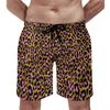 Pantaloncini da uomo stampato metallico oro stampato plus size spiaggia pantaloni da spiaggia rosa leopardo uomini che nuotano tronchi