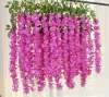 Flores de casamento 110 cm densas wisteria flor artificial videira elegante videira videira festas de jardim decoraçãozzz