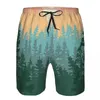 Męskie spodenki na plażę Surfing Maillot de Bain Summer Mountains Landscape Hills Sport Board Szybkie suche stroje kąpielowe