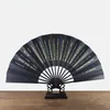Decorative Figurines Black-faced Large Folding Fan Chinese Printed Golden Dragon Home Decorations Wedding Daily Use Dance Gift Hand 33cm
