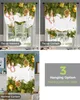 Curtain Christmas Pine Needles Lights Curtains for Living Room Bedroom Modern Tie Up Window Curtain Kitchen Short Curtain