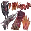 Itens de novidade Halloween Blood Aps Fake Scary Broken Bat Hands Feet Ornament for Haunted House Halloween Vampire Party Decorações J230815