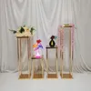 Rektangel Wedding Table Metal Tall Gold Color Metal Walkway Aisle Pedestal Flower Vase Stand Props Nytt för scendekorativa Ocean Expre Munf