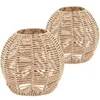 Pendant Lamps 2 Pcs Lamp Shade Rattan Chandelier Small Shades Cover Weave Light Bulb Cage Guard Basket Lampshade Decoration