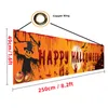 Outros suprimentos de festa do evento Feliz Balloween Banner de 250cm pendurado com terror de abóbora decoração de impressão manual para o quintal externo 230815