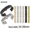 Watch Bands Flat Curved End Solid Metal Watch Band Strap 12 14 15 16 17 18 19 20 21 22mm 23 24mm Stainless Steel Watchband Wrist Bracelet 230814