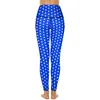 Damen -Leggings Blau weiße Polka Punkt Yoga Hosen sexy Vintage Muster Custom Push Up Fitness Leggins Dame süße dehnbare Sportstrumpfhosen