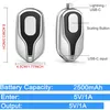 2500mAh Portable KeyChain Mini Power Bank Emergency Charger för iPhoneUSB-C/ Type-C 2 i 1Double Head, Power Emergency Pod, Fast Charging