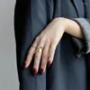 Rings Cluster Giappone Light Luxury Cyber ​​Design Simple esagerato S925 Sterling Silver Any Female Open Pasta Bright Finger Wholesale all'ingrosso