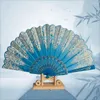 Decorative Figurines Random Color Chinese Style Folding Fan Vintage Fold Hand Held Flower Printing Dance Party Pocket Gifts