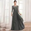 Abiti eleganti per la madre della sposa a-line con applicazioni in chiffon abiti da festa lunghi donna per matrimoni pieghe vestido de noche