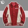 Men's Jackets Corduroy College Men Spring Autumn Casual Fashion Red Baseball Outwear Mens Retro Patchwork Color Block Varsity Coats 230814