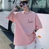 Magliette da uomo maglietta estiva t-shirt cotone manica corta rotonda collo harajuku hip streetwear top oversize in stile coreano in stile coreano