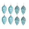 Ornamento di pinecone di Natale 8pcs 9 cm cono in plastica appesa a una decorazione di alberi di Natale dipinta