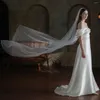 Véils de noiva V862 Catedral de casamento luxuoso véu de uma camada de uma camada de tule pérolas longas noivas brancas Acessórios para mulheres do casamento