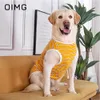 Hundkläder oimg vår sommar stora hundar kläder bomullsfritt stora hundkläder gyllene retriever labrador samoyed casual wear strips pet väst 230814