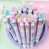 Bollpoint Pennor 10st/Lot Cute Stationery 10 Color Sequins Butterfly Rabbit Cat Ballpoint Pen School Office Multicolored Pennor Colorful Refill 230815