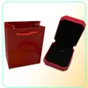 Classic Red Designer Jewelry Box Set High Quality Cardboard Rings Nalband Armband Box Cericate Inkluderade Flanell och Tote Bag4233477