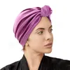 Yeni kadın kadife üst düğümlü türban kapakları kışlık sıcak Müslüman Hijab şapkası Afrika Twist Headwrap Bonnet bayanlar Hindistan şapka kemo kapağı