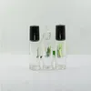 1/3オンスの透明ガラスローラーボトル10ml空のガラス香料香水エッセンシャルオイルローラーボトルガラスローラーボールブラックスクリューca nubj