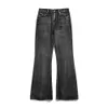 Jeans Sarajuku lavou as calças de jeans de perna larga e reta de pernas largas homens e mulheres High Street Baggy Casual Flare Y2K Oversize 230814