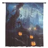 Ren gardiner Halloween Scary Pumpkin och Old Castle Tulle Window vardagsrum Organza Voile Curtain Bedtain Kitchen Home Decor 230815