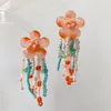 Серьги -грибы древние элегантные персиковые цветочные кисточки литературная романтическая атмосфера