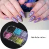 Nagel glitter holografisk pulver set holo silver gnugga damm svartrosa krom laserpigment för DIY manikyr chi3601 230814