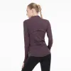 Långärmad tshirts Kvinnor Yoga Gymkomprimering Tights Womens Sports Wear för fitness Yoga Training Zipper Jacketzz