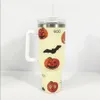 Tazas Halloween Pumpkins Ghost 40 oz Vumor con Café Doble pared de acero inoxidable Paja aislada 230815