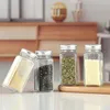 120ml Glass Spice Jars/Bottles 4oz Empty Square Spice Containers With Shaker Lids And Airtight metal Caps Lxqih