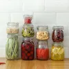 Storage Bottles Stainless Steel Buckle Glass Can Bottle With Lid Food Honey Nuts And Grains Sealed
