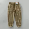 Men's Pants Pure Linen Straight For Men Casual Fashion Loose Trouser 2023 Summer