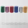 10ML/10Gram Glass Roll-on Bottle Tube With Aluminum Cap 10CC Glass Roller Ball Sample Clear Bottle Fragrance Perfume 6 Colors Tsorr