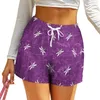 Dames shorts blauwe Dragonfly gradiënt Pirnt Modern Spring Patroon Korte broek met zakken Casual Bottoms 2XL 3XL