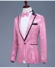 Abiti da uomo Blazer rosa con paillettes Abito con un bottone Marca Nightclub Prom Giacca da uomo Giacca da matrimonio Cantante Costume Papillon Include 230815