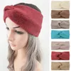 Frauen warmer Mohair Haarband Stricken elastisches Haarband Kreuz breites Stirnband Twisted Woll Turban Headwap Haarzubehör